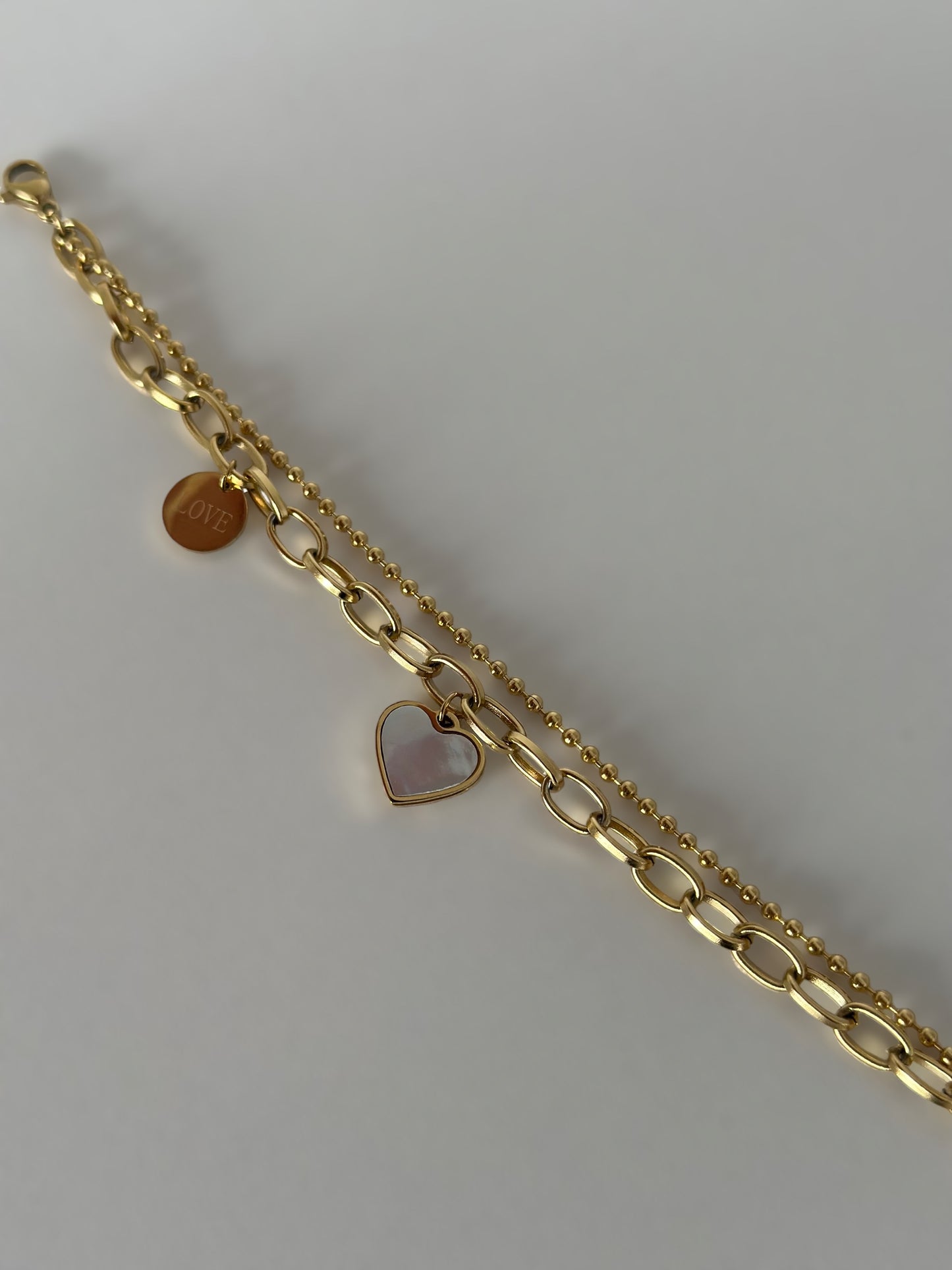 Heart Charm Bracelet | Gold & Silver