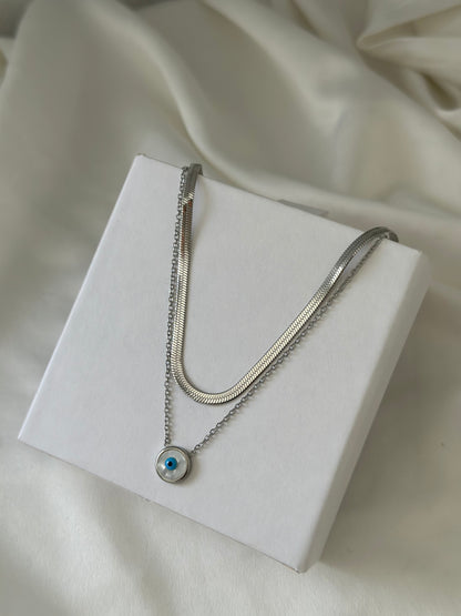 Deniz Evil Eye Necklace | Gold & Silver